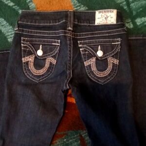 True Religion Dark Rejuvenating Wash Color Hi Rise Boot Womens Jeans 27